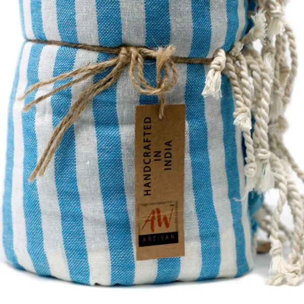 bG9jYWw6Ly9tZWRpYS85US8yRS82MFIzMEMxRzZNVzMyRTlRL2Q1MjdjMDM1LmpwZWc.webp Cotton Pario Towel - 100x180 cm - Sky Blue