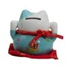 Ceramic Money Cat Bank - Blue on Cushion