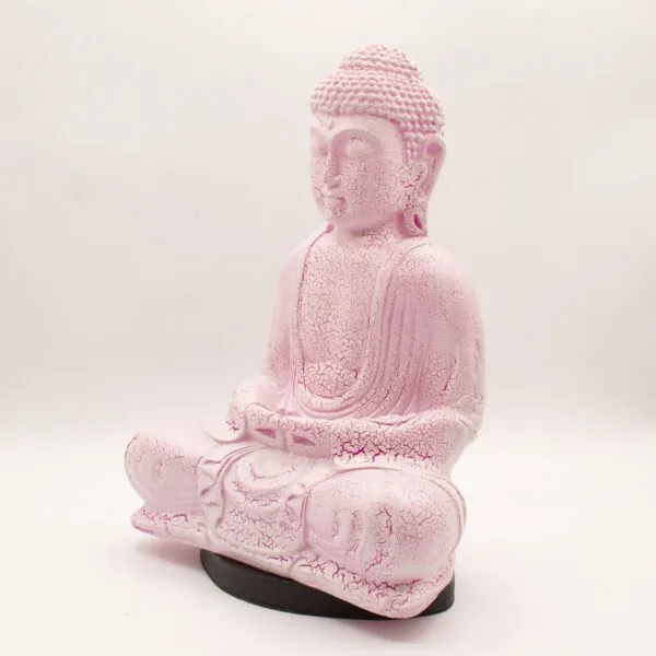 Meditation Buddha Lamp Cherry Crackle - Oval Stand