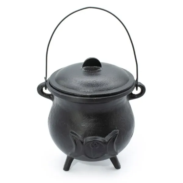 Extra Huge Cast Iron Cauldron with Triple Moon 23x18cm (at least 4kg)