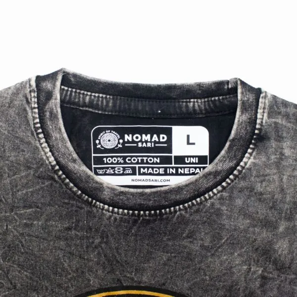 Nomad Sari Stonewashed Cotton T-Shirt - Rebel - Charcoal - Large