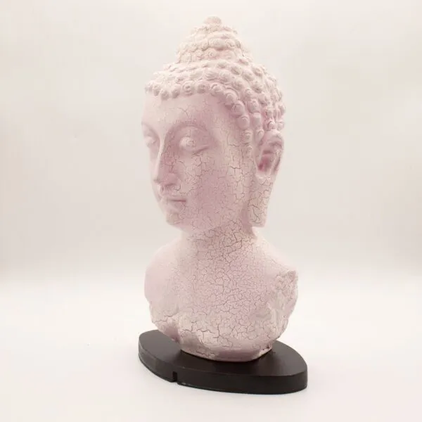 Buddha Bust Lamp Cherry Crackle - Oval stand
