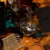 bG9jYWw6Ly9tZWRpYS8xRy9DQy82MFIzMEMxSjY0UktDQzFHLzAzOTQ1NTJhLmpwZw.webp Molten Glass Mini Decanter on Wood 20cm