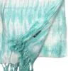 Boho Java Art Stole/Scarf - Teal Stripes and Motiff - 62x200cm