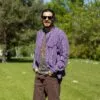 Nomad Sari Grandad Shirt - Black Purple - Large