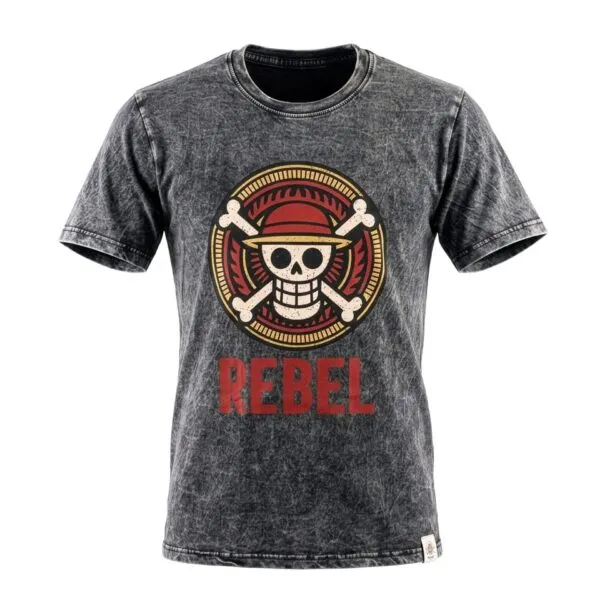 Nomad Sari Stonewashed Cotton T-Shirt - Rebel - Charcoal - Small