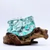 Molten Glass Chunky Ashtray / Candle Holder on Wood 23cm