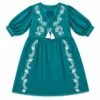 Nomad Sari On the Med Collection - Dress -  Turquoise with Embroidery and Tassel (M-L)