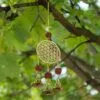 Indian Chimes - Brass Flower of Life with Rudraksha Beads - 3 Bells