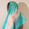 Nomad Sari Summer Turtle Print Scarf – Turquoise (180×50 cm)