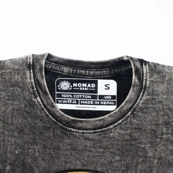 Nomad Sari Stonewashed Cotton T-Shirt - Rebel - Charcoal - Small