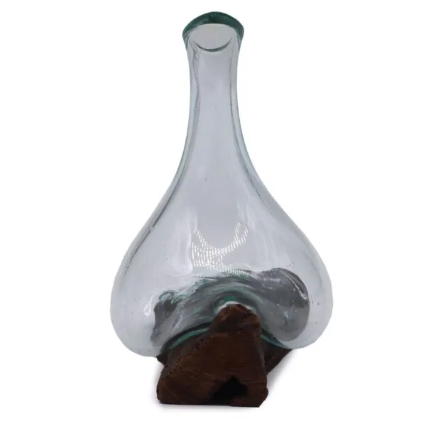 bG9jYWw6Ly9tZWRpYS8xTi9DQy82MFIzMEMxSjY0UktDQzFOLzg4YTNkZjkwLmpwZw.webp Molten Glass Mini Decanter on Wood 20cm