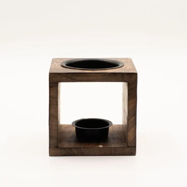 bG9jYWw6Ly9tZWRpYS8xTi9HRC82MFIzMEMxSjY0VjNHRDFOLzI3OTVjYzE4LmpwZw.webp Square Mango Wood Oil Burner - Yin Yang
