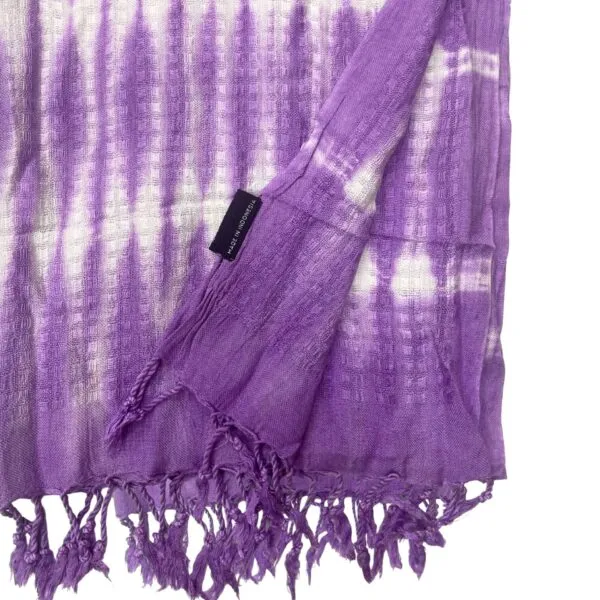 Boho Java Art Stole/Scarf - Lavender Stripes and Motiff - 62x200cm