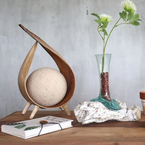 Molten Glass on Whitewash Wood - Vase - Medium