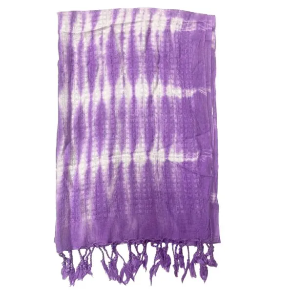 Boho Java Art Stole/Scarf - Lavender Stripes and Motiff - 62x200cm