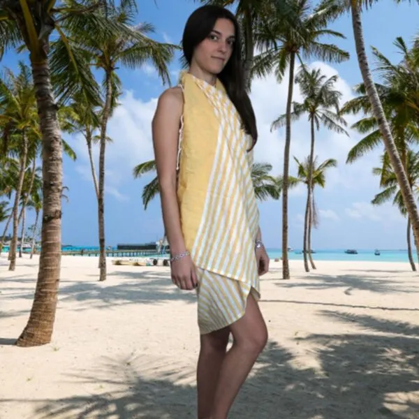 bG9jYWw6Ly9tZWRpYS8xUi80RC82MFIzMEMxRzZNVzM0RDFSL2ZiNTQ5MzhlLmpwZWc.webp Cotton Pario Throw - 100x180 cm - Sunny Yellow