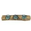 Molton Glass Flat Triple Candle Holder on Wood