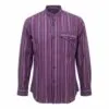 Nomad Sari Grandad Shirt - Black Purple - Large