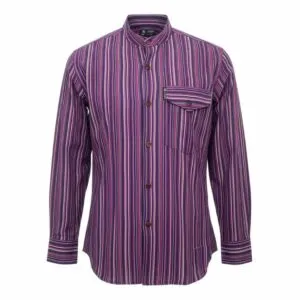 bG9jYWw6Ly9tZWRpYS8xUi9FRS82MFIzMEMxSjY4VzNFRTFSLzg2ZjRhMmY5LmpwZw.webp Nomad Sari Grandad Shirt - Black Purple - Large