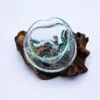 Molten Glass Wavy Bowl on Wood 18cm
