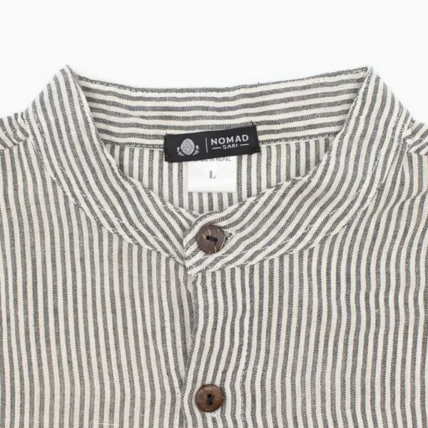 Nomad Sari Grandad Shirt - Grey Stone - Medium