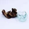 Molten Glass Wavy Bowl on Wood 18cm