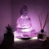 Meditation Buddha Lamp Lavender Crackle - Oval Stand
