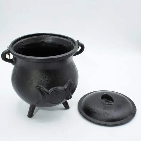 Extra Huge Cast Iron Cauldron with Triple Moon 23x18cm (at least 4kg)