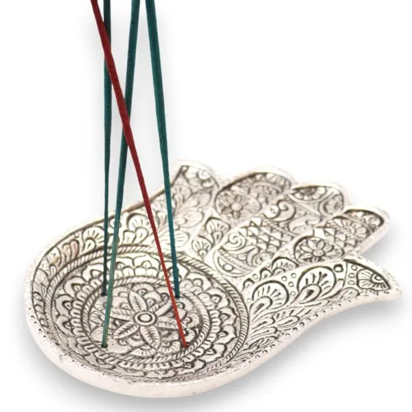 bG9jYWw6Ly9tZWRpYS9ISC80RC82MFIzMEMxRzZXUzM0REhILzkwYmEzOTA1LmpwZWc.webp Polished Aluminium Lrg Hamsa Incense Holder