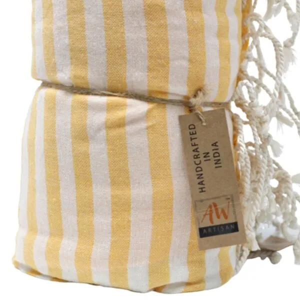 bG9jYWw6Ly9tZWRpYS9ISi80Qy82MFIzMEMxRzZNVzM0Q0hKLzMzNzRhZmY5LmpwZWc.webp Cotton Pario Towel - 100x180 cm - Sunny Yellow