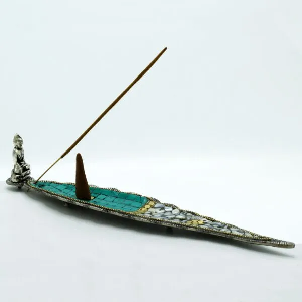 bG9jYWw6Ly9tZWRpYS9ISi80Qy82MFIzMEMxRzZXUzM0Q0hKL2Q2ZjE0NTZkLmpwZWc.webp Buddha Long Leaf Tibetan Decor Incense Holder