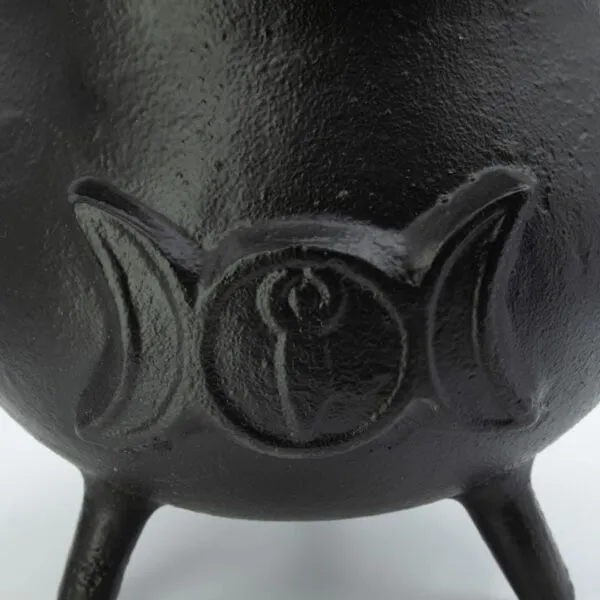 Extra Huge Cast Iron Cauldron with Triple Moon 23x18cm (at least 4kg)
