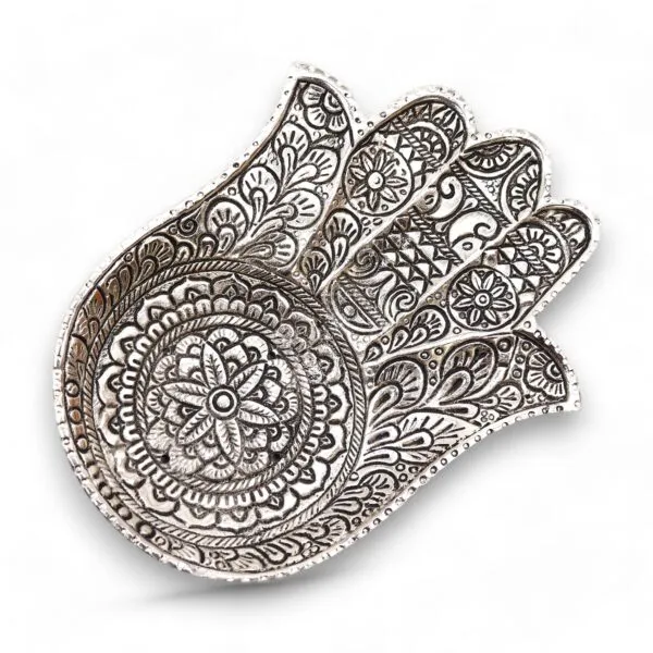 bG9jYWw6Ly9tZWRpYS9ISi80RC82MFIzMEMxRzZXUzM0REhKL2MyYWZhZGUzLmpwZWc.webp Polished Aluminium Lrg Hamsa Incense Holder