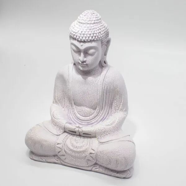 Meditation Buddha Lamp Lavender Crackle - Oval Stand