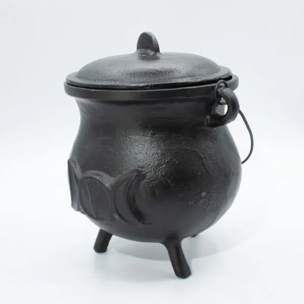 Extra Huge Cast Iron Cauldron with Triple Moon 23x18cm (at least 4kg)