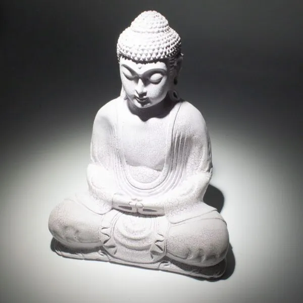 Meditation Buddha Lamp Lavender Crackle - Oval Stand