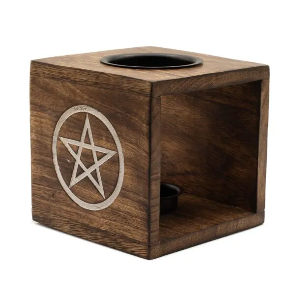 bG9jYWw6Ly9tZWRpYS9ITS8wRC82MFIzMEMxSjY0VkswREhNL2E0NjExN2U2LmpwZw.webp Large Square Mango Wood Oil Burner- Pentagon