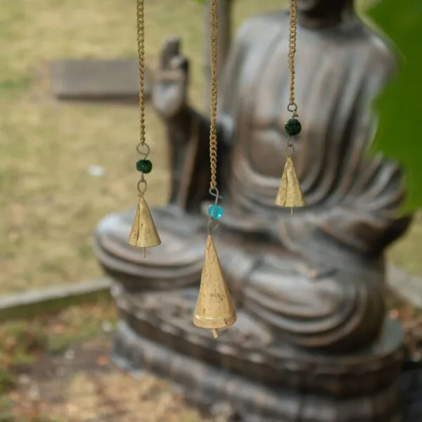 Indian Chimes - Hamsa Sm Mirror 3 Bells