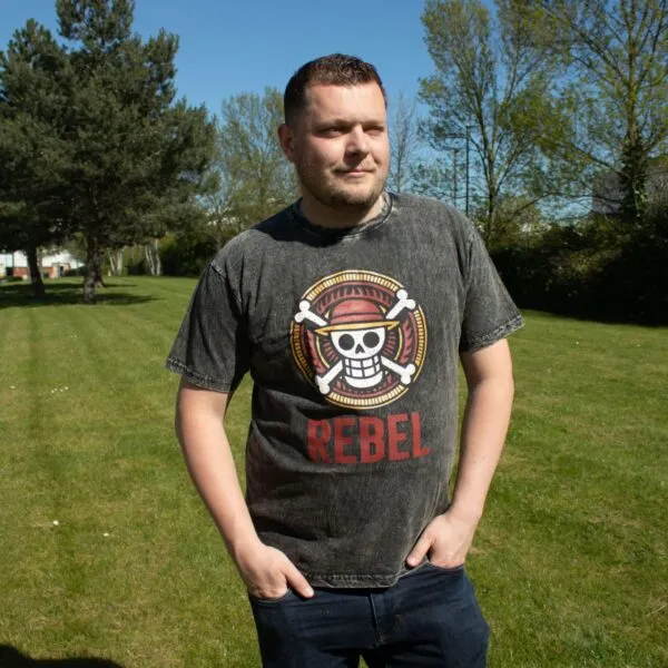 Nomad Sari Stonewashed Cotton T-Shirt - Rebel - Charcoal - XL