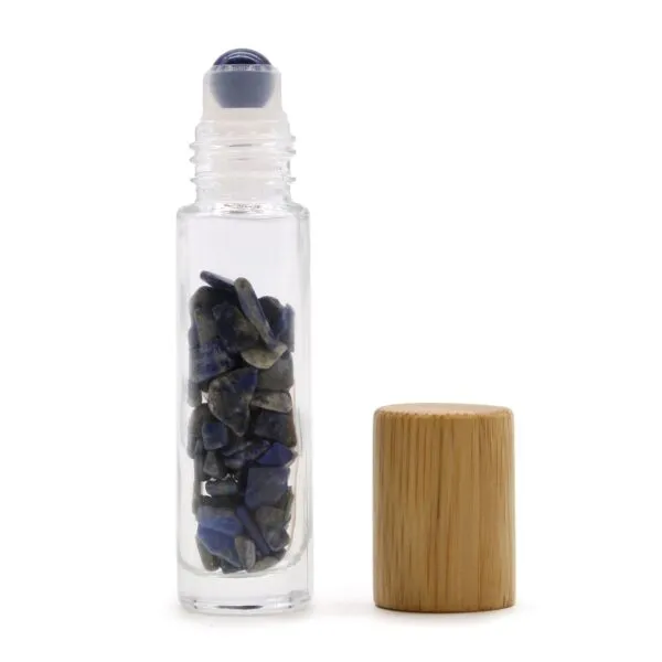 bG9jYWw6Ly9tZWRpYS9ITi9DRC82MFIzMEMxRzZSVktDREhOL2UyM2RkMzkxLmpwZWc.webp Gemstone Essential Oil Roller Bottle - Sodalite - Wooden Cap