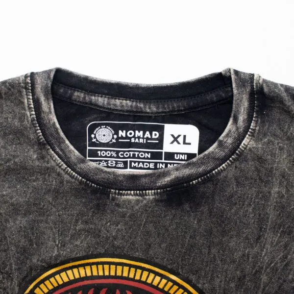 Nomad Sari Stonewashed Cotton T-Shirt - Rebel - Charcoal - XL