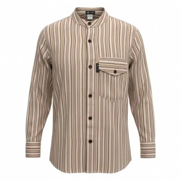 Nomad Sari Grandad Shirt - Brown Beige - XL