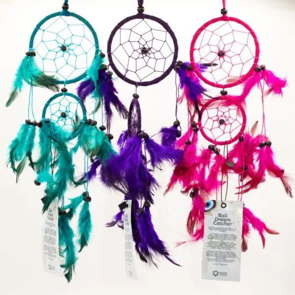 Bali Dreamcatchers - Medium Round - Turq/Pink/Purp