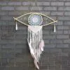 Protection Dream Catcher - Lrg Macrame Eye Blue/ White/Pink