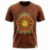 Nomad Sari Stonewashed Cotton T-Shirt - Sun and Zodiac - Brown - XL