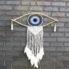 Protection Dream Catcher - Large Macrame Evil Eye Blue/White/Black