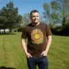 Nomad Sari Stonewashed Cotton T-Shirt - Sun and Zodiac - Brown - XL