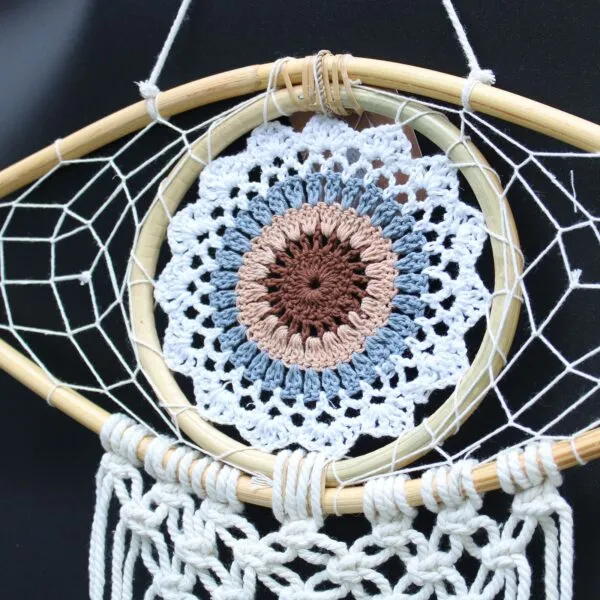 Evil Eye Macramé Dream Catcher Brown/White/Grey