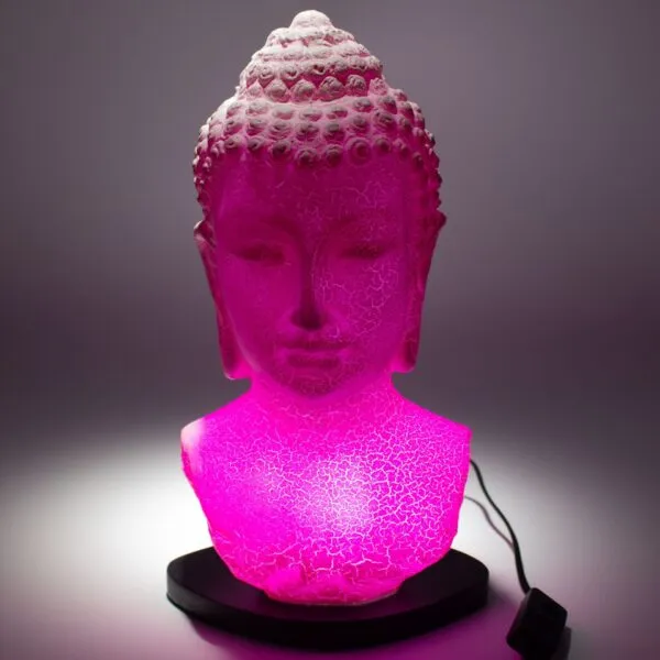 Buddha Bust Lamp Cherry Crackle - Oval stand